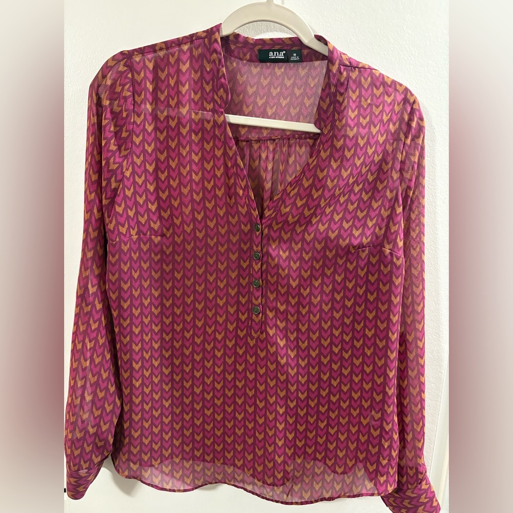 a.n.a Pink and Purple Patterned Blouse